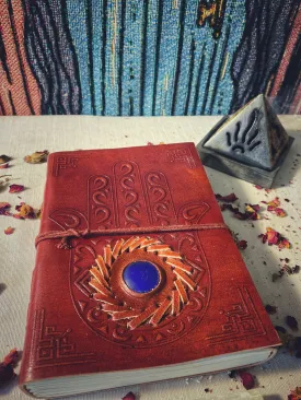 🧿 Evil eye Hamsa leather journal