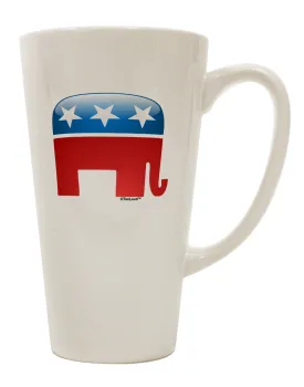 16 Ounce Conical Latte Coffee Mug featuring the Republican Bubble Symbol - Expertly Crafted Drinkware TooLoud