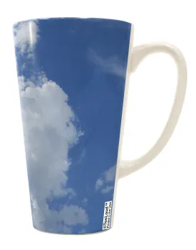 16 Ounce Conical Latte Coffee Mug with Clouds All Over Print - Expertly Crafted Drinkware TooLoud