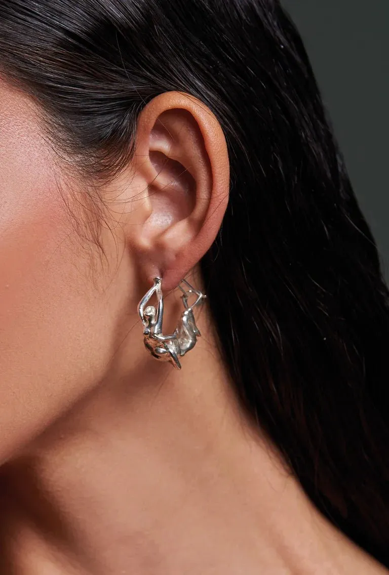 Amantes Hoop Earrings - Silver
