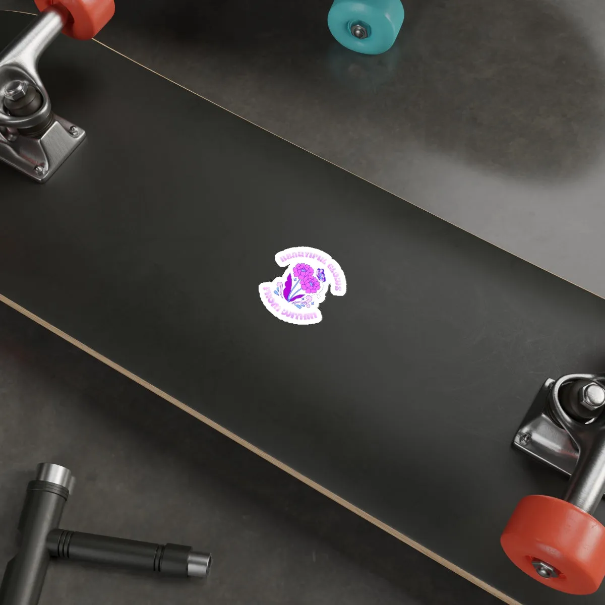 Beautiful Glows from Within Purple Flower Sticker, Aesthetic Die-Cut Stickers, Pink Purple Positivity Sticker, Happy Mind Sticker, Water Res