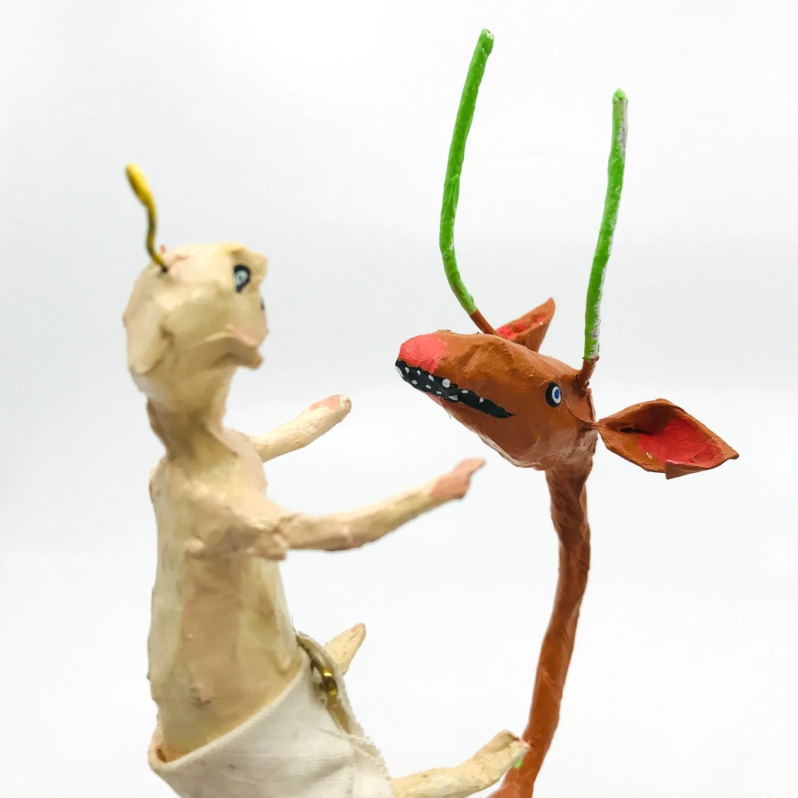 Bouncing Baby with Creature, Papier Mache Sculpture by Erin Robertson