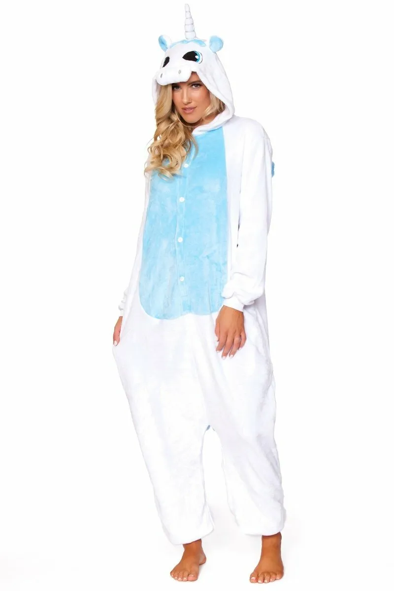 C1818 WHITE UNICORN Adult Onesie