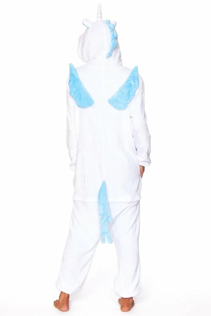 C1818 WHITE UNICORN Adult Onesie
