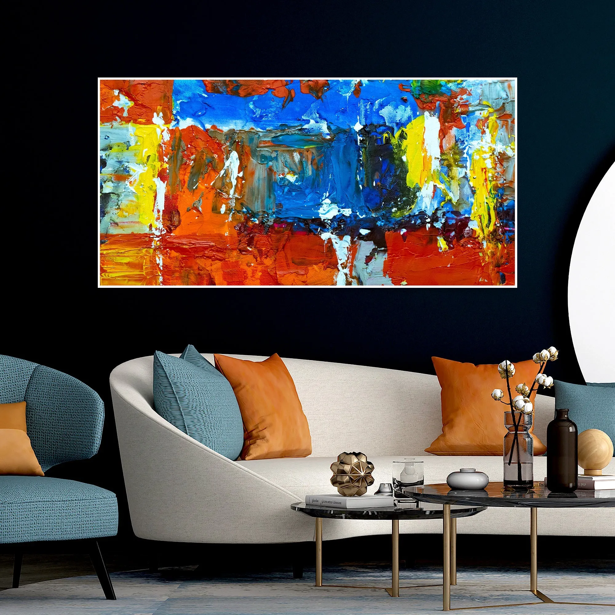 Colorful Abstract Texture Floating Frame Wall Painting