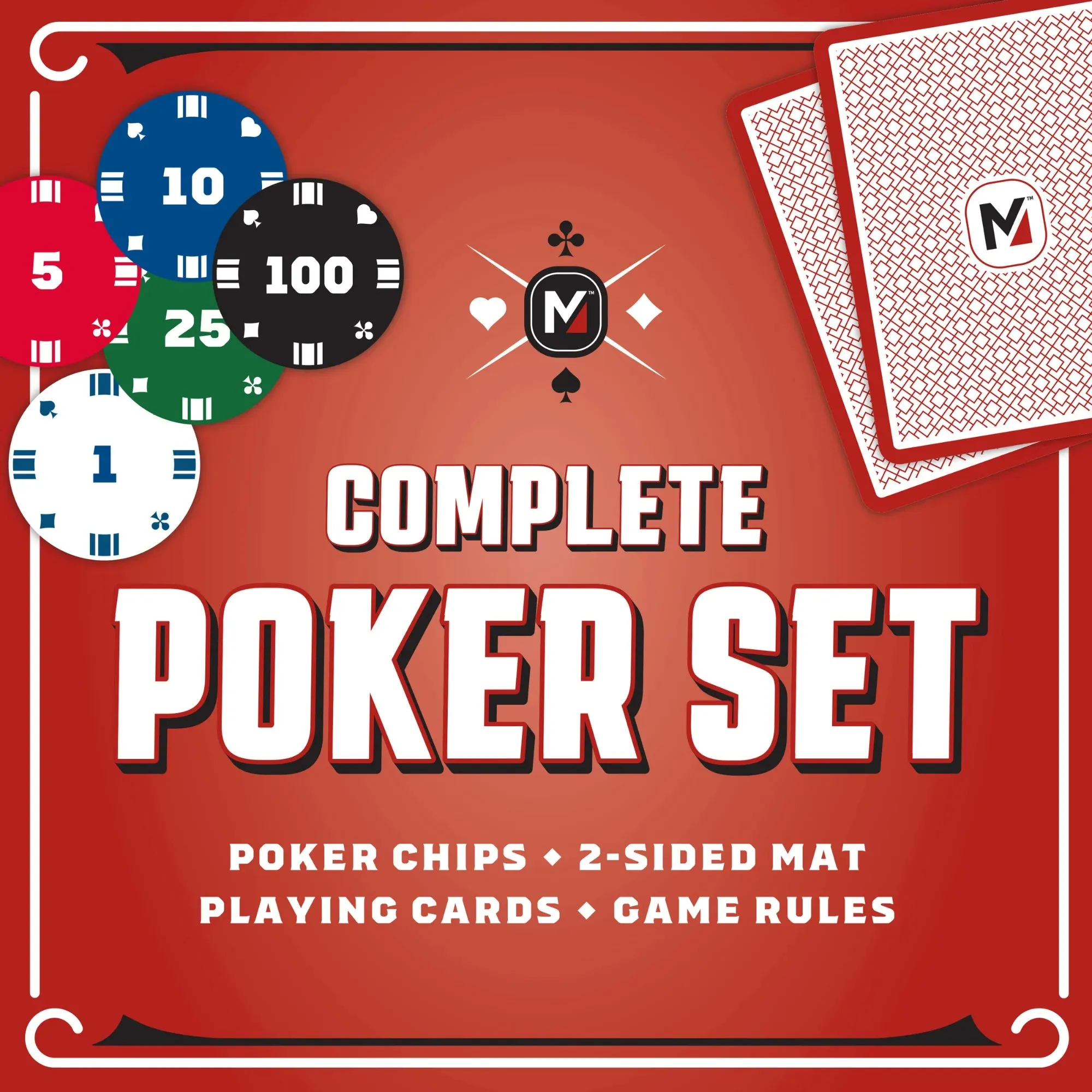 Complete Poker Set, Texas Hold'em Poker Set and Blackjack Card Game, for All Ages, 207 Piece Count, by MinnARK Sports