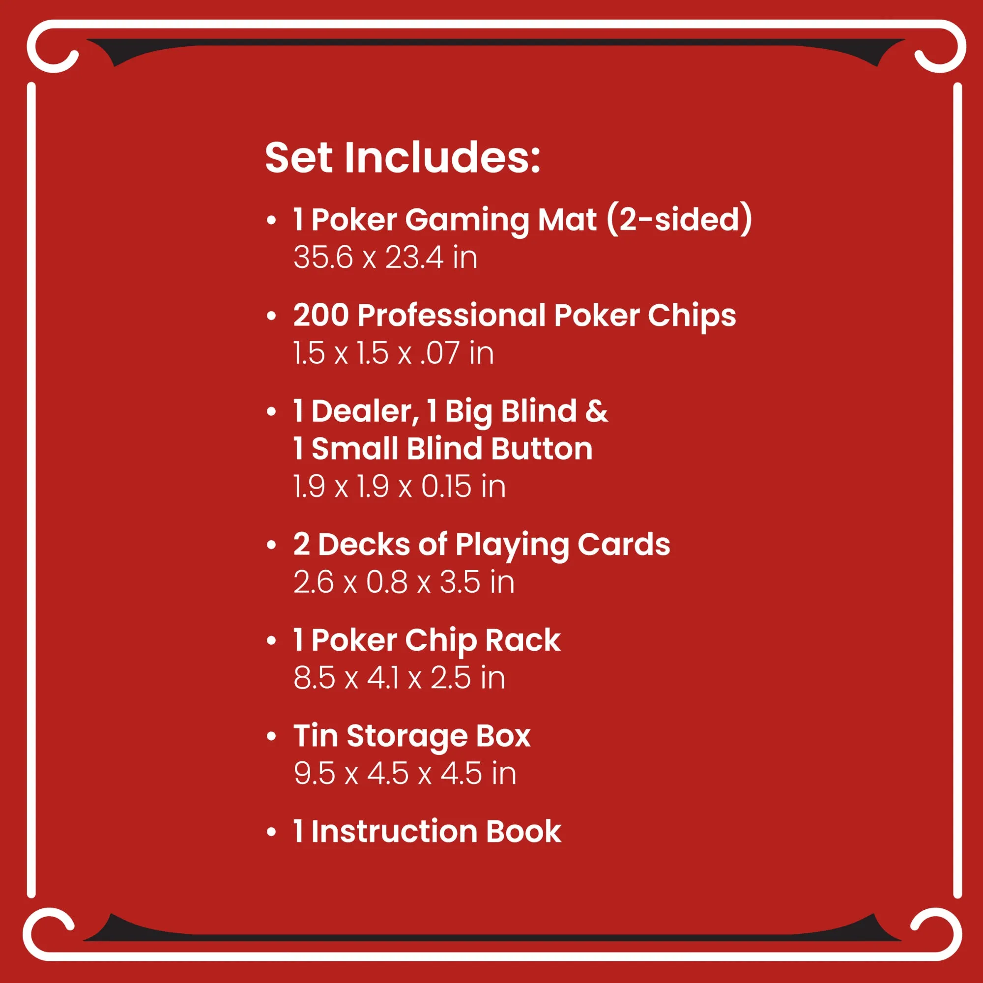 Complete Poker Set, Texas Hold'em Poker Set and Blackjack Card Game, for All Ages, 207 Piece Count, by MinnARK Sports