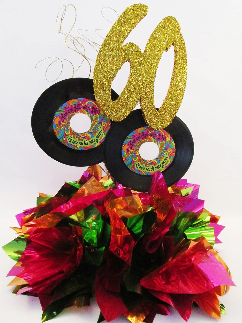 Customized 45 records, with Metallic Tissue Base & Number centerpiece