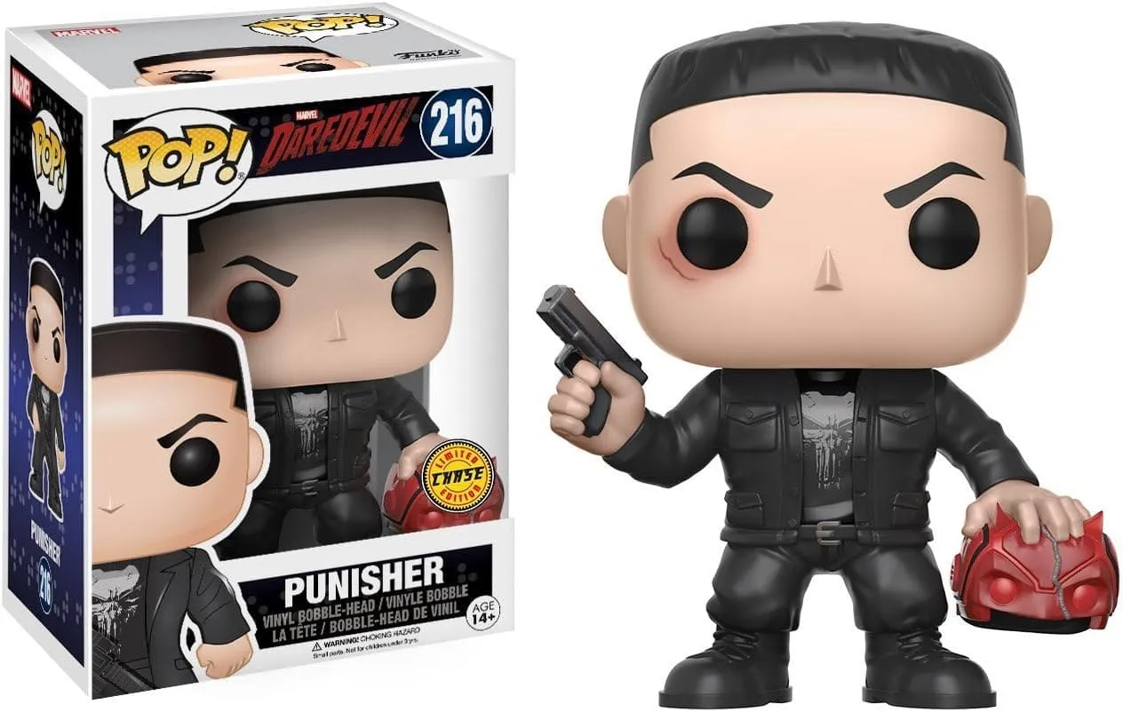 Funko Pop! Vinyl Figure Marvel: Netflix Daredevil - Punisher Chase Variant Limited Edition (with protective case)