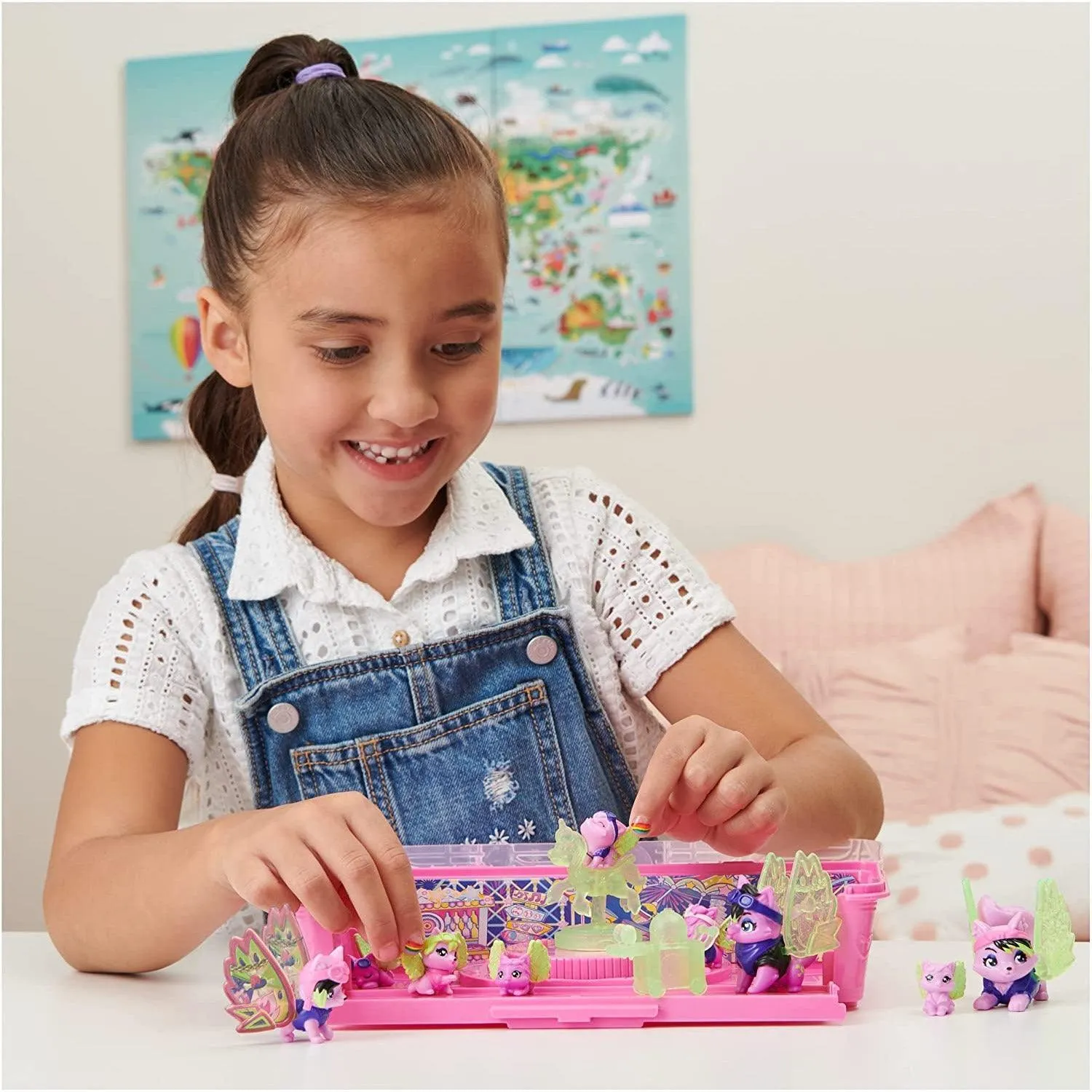 Hatchimals CollEGGtibles, Rainbow-Cation Wolf Family Carton with Surprise Playset.