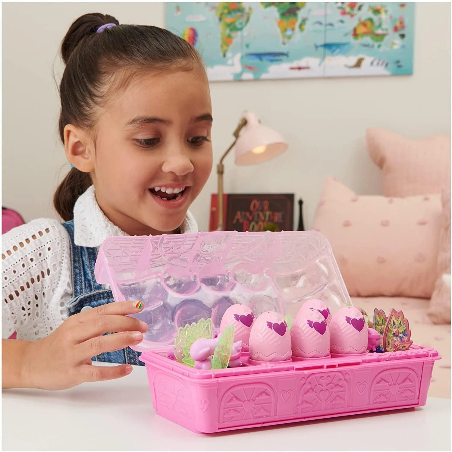 Hatchimals CollEGGtibles, Rainbow-Cation Wolf Family Carton with Surprise Playset.