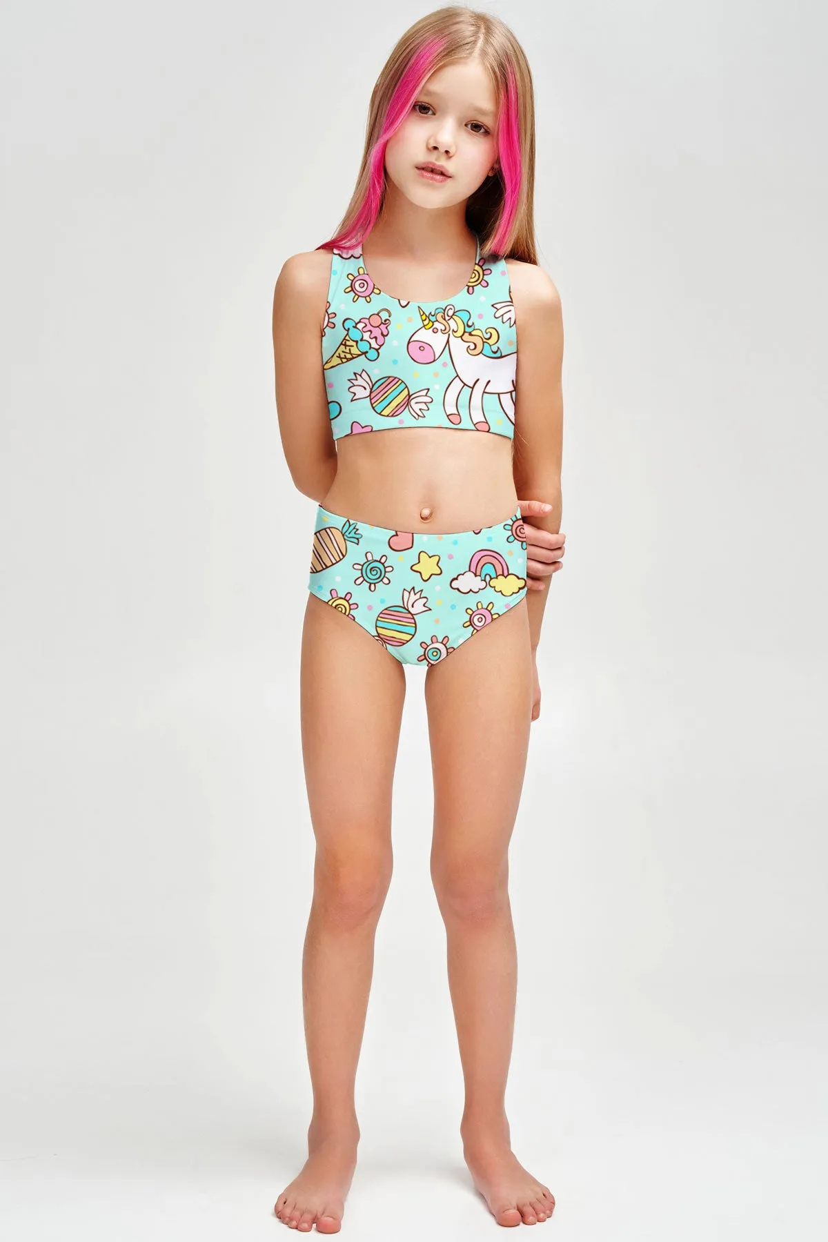 My Friend Unicorn Claire Two-Piece Swimsuit Sport Swimwear Set - Girls
