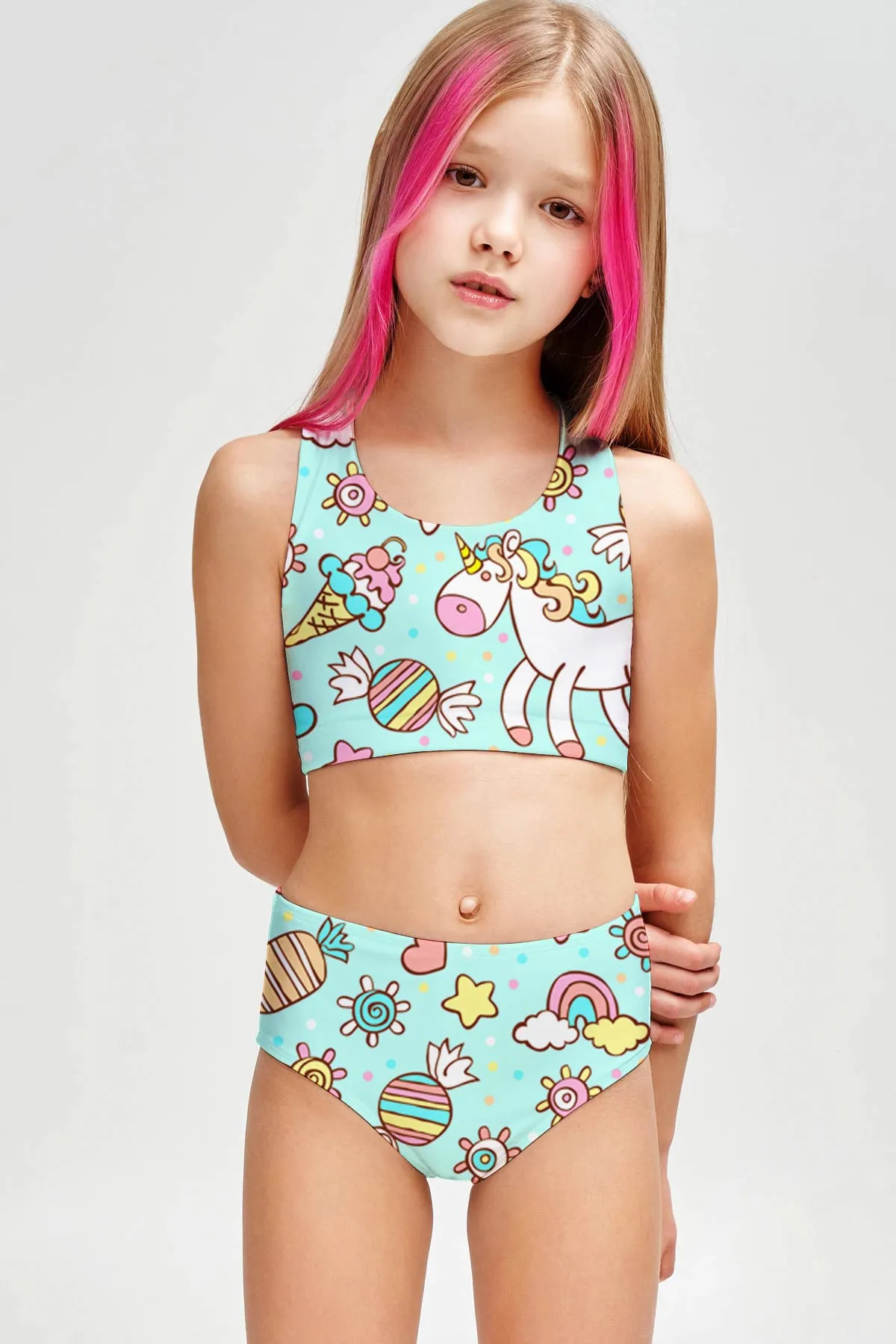 My Friend Unicorn Claire Two-Piece Swimsuit Sport Swimwear Set - Girls