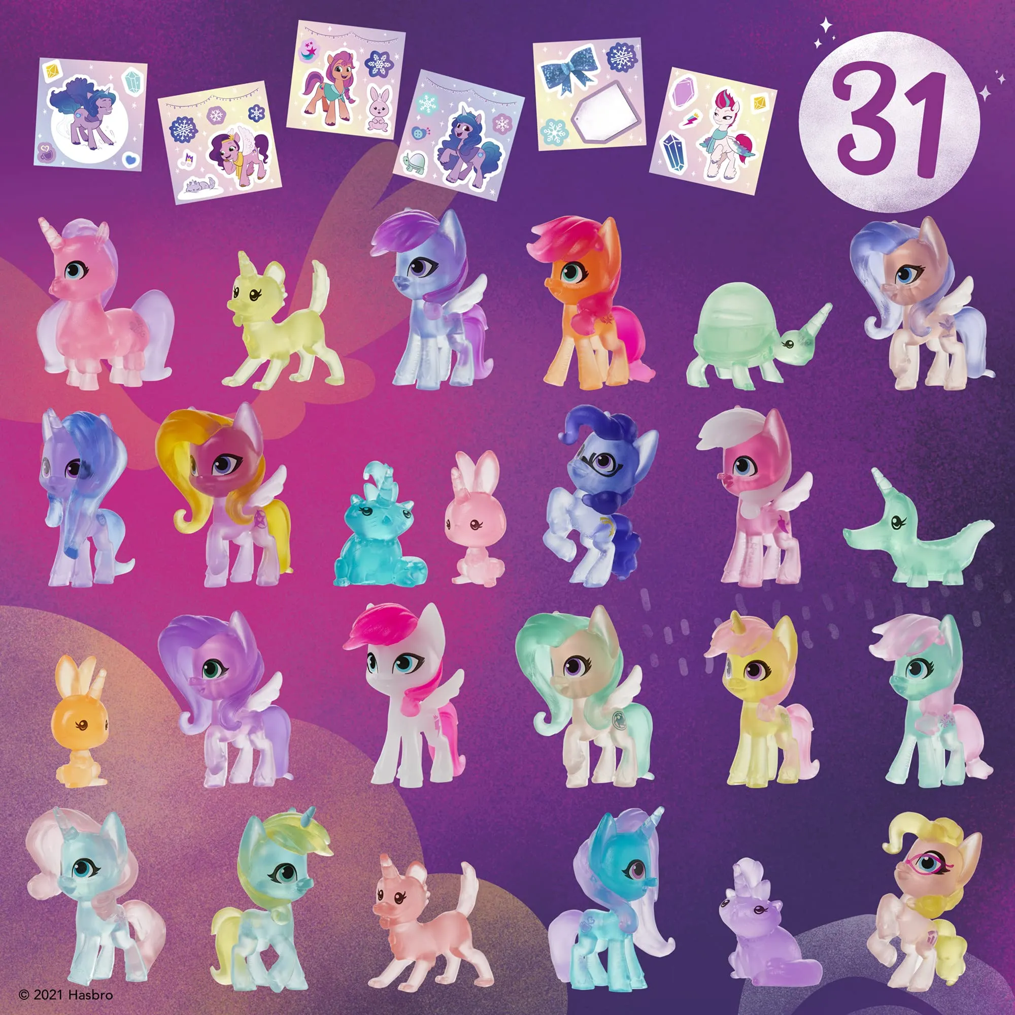 My Little Pony: A New Generation Movie Snow Party Countdown Advent Calendar Toy for Kids - 25 Surprise Pieces, Including 16 Pony Figures (Amazon Exclusive)