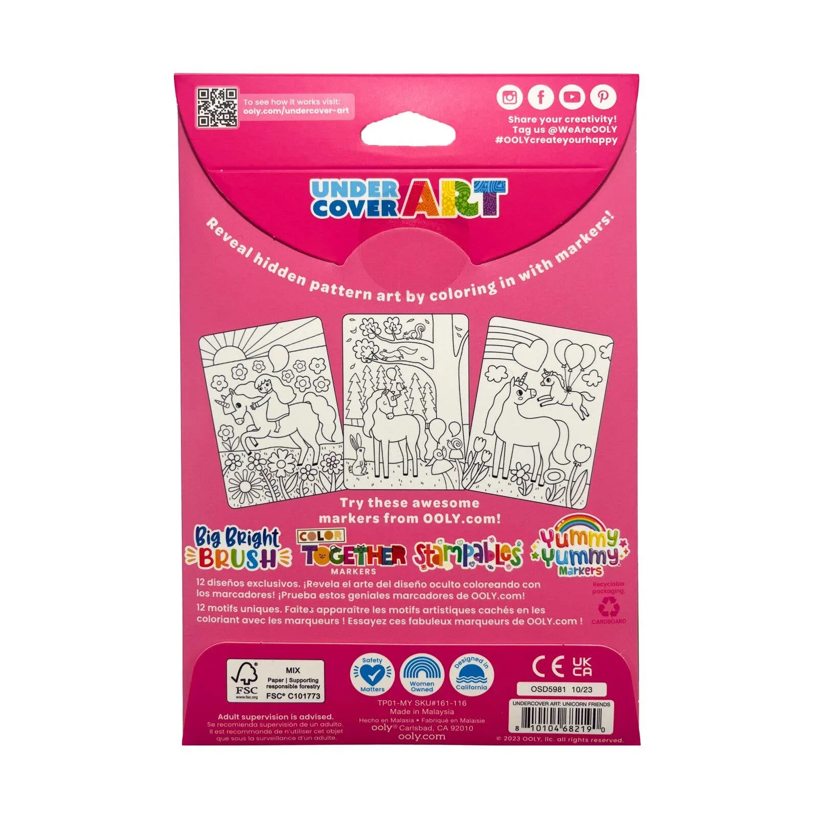 OOLY - Undercover Art Hidden Patterns Coloring- Unicorn Friends