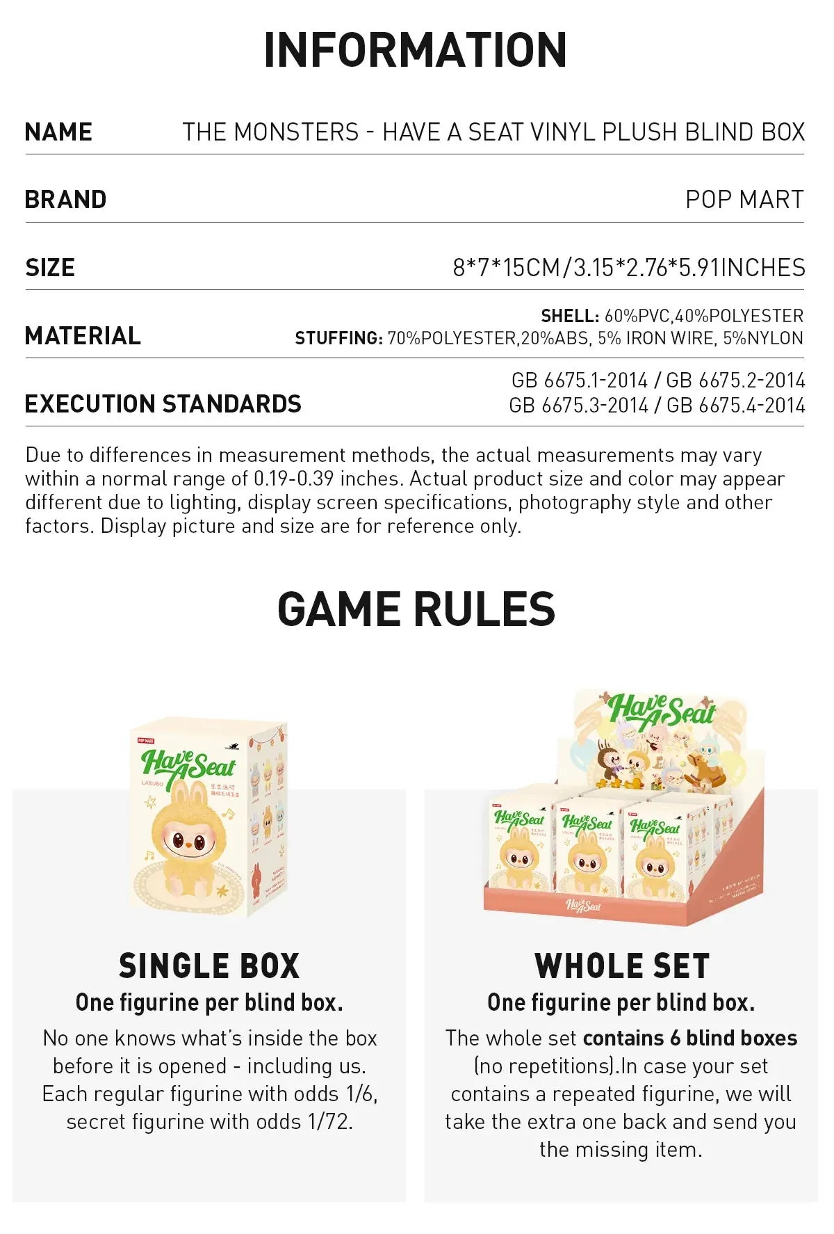 Pop Mart - The Monsters Labubu Have a Seat Vinyl Plush Blind Box