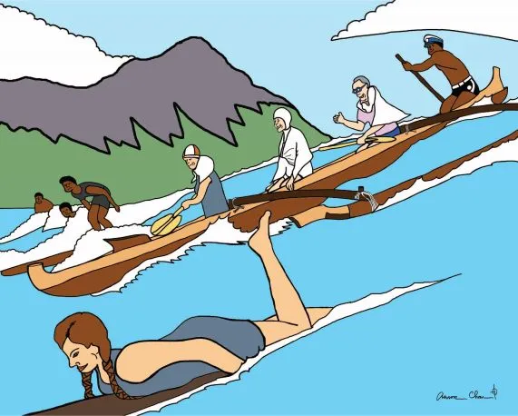 "Vintage Canoe Party Wave" Aaron Char Art