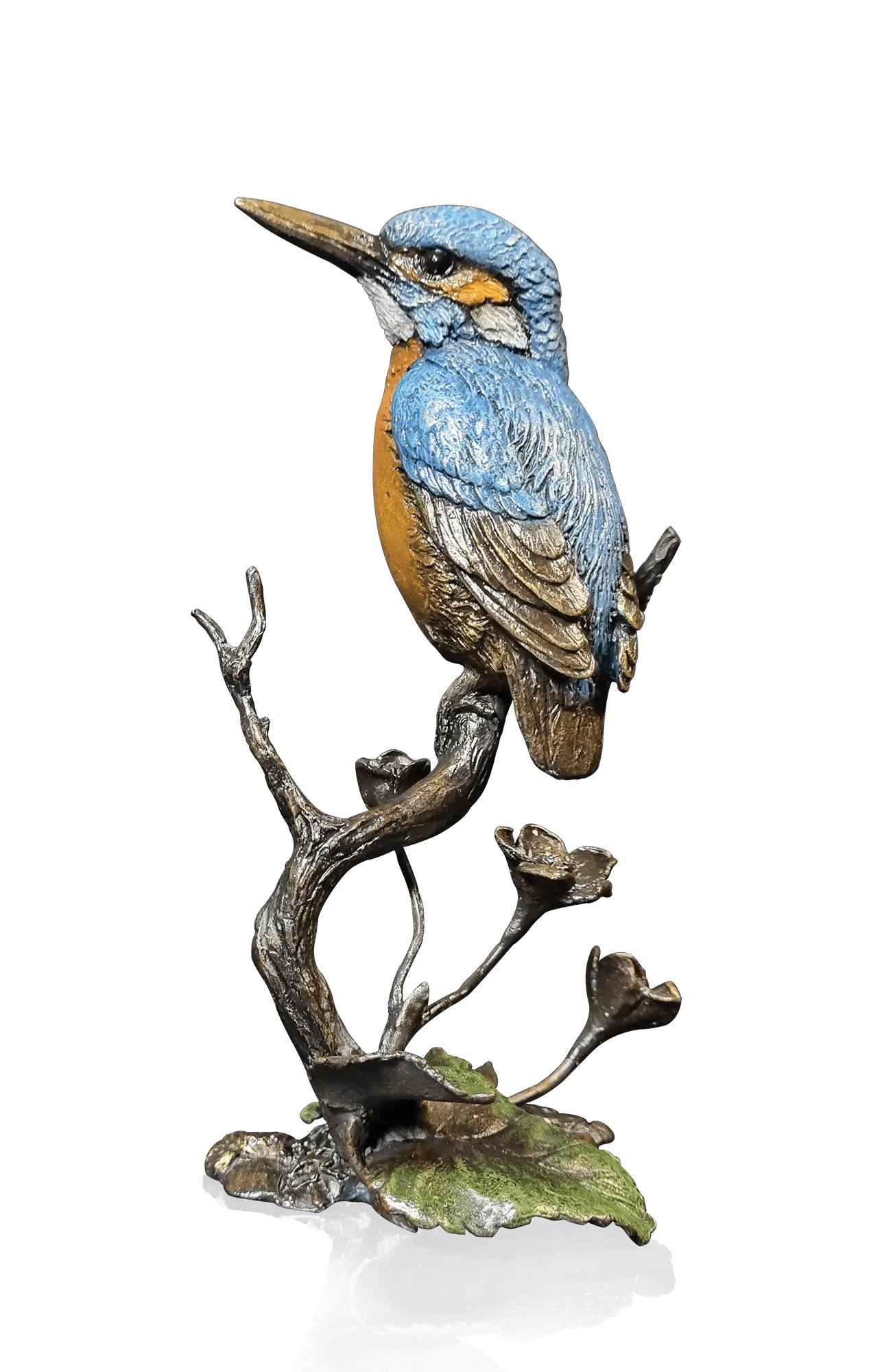 Richard Cooper Kingfisher with Meadow Marsh Solid Bronze Sculpture (With Presentation Box)