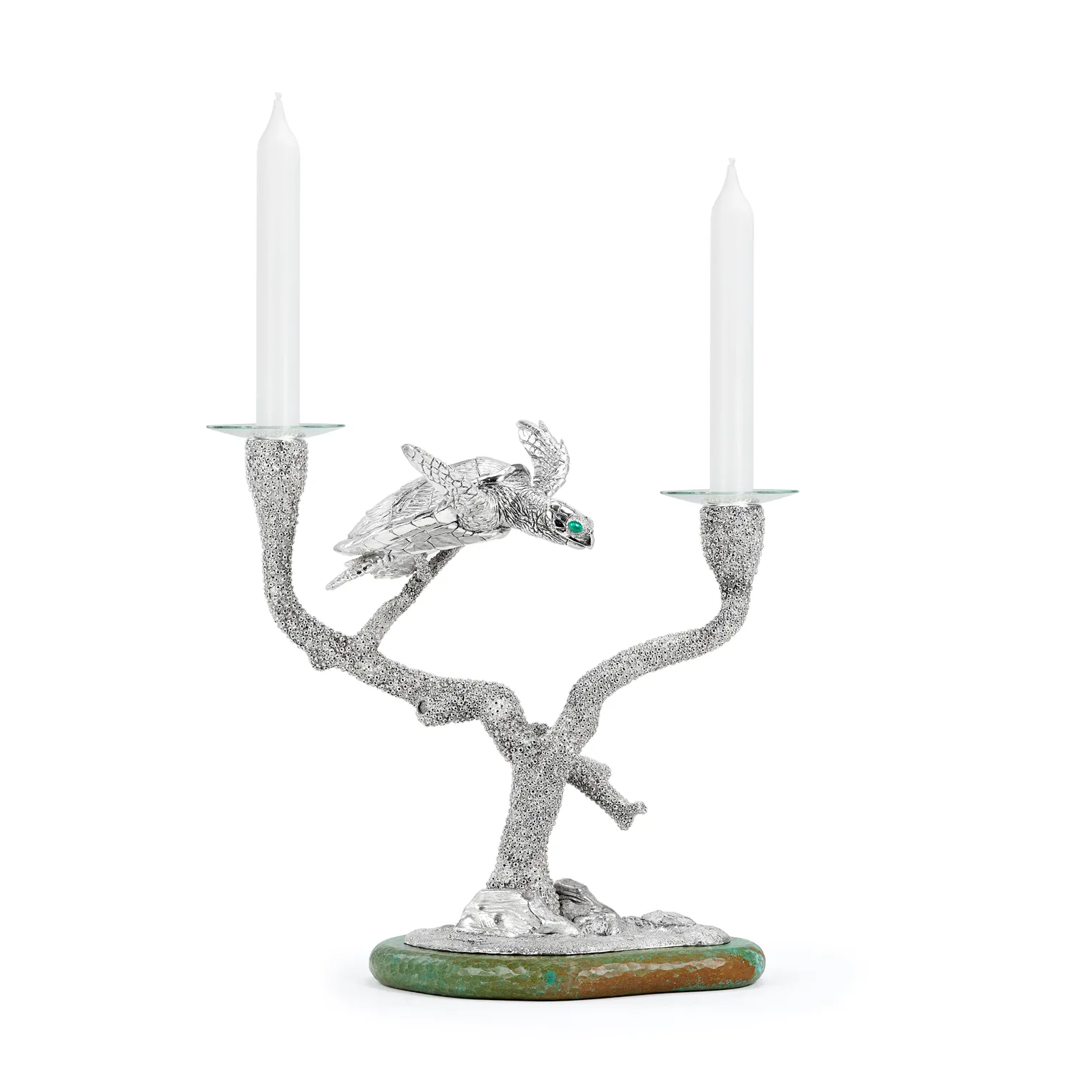 Staghorn & Hawksbill Turtle Candelabra in Silver - No. 4