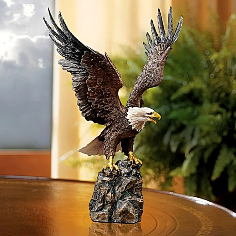 The Bradford Exchange Canyon Guardian Eagle Sculpture Handcrafted Tribute to Wildlife Guardians Winged Protectors Sculpture Collection Issue #1 by Ted Blaylock 13-inches