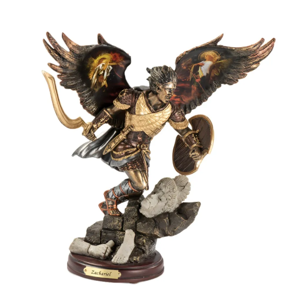 The Bradford Exchange "Zachariel Justice of Faith" Archangels of Light Bronze Religious Sculpture Collection Issue #21 by Howard David Johnson 10-inches