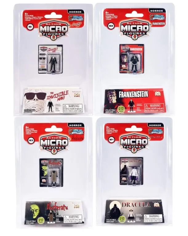 Toy - World's Smallest Micro Action Figures = Horror /EACH SOLD SEPARATELY- Invisible Man - Frankenstein - Nosferatu - Dracula