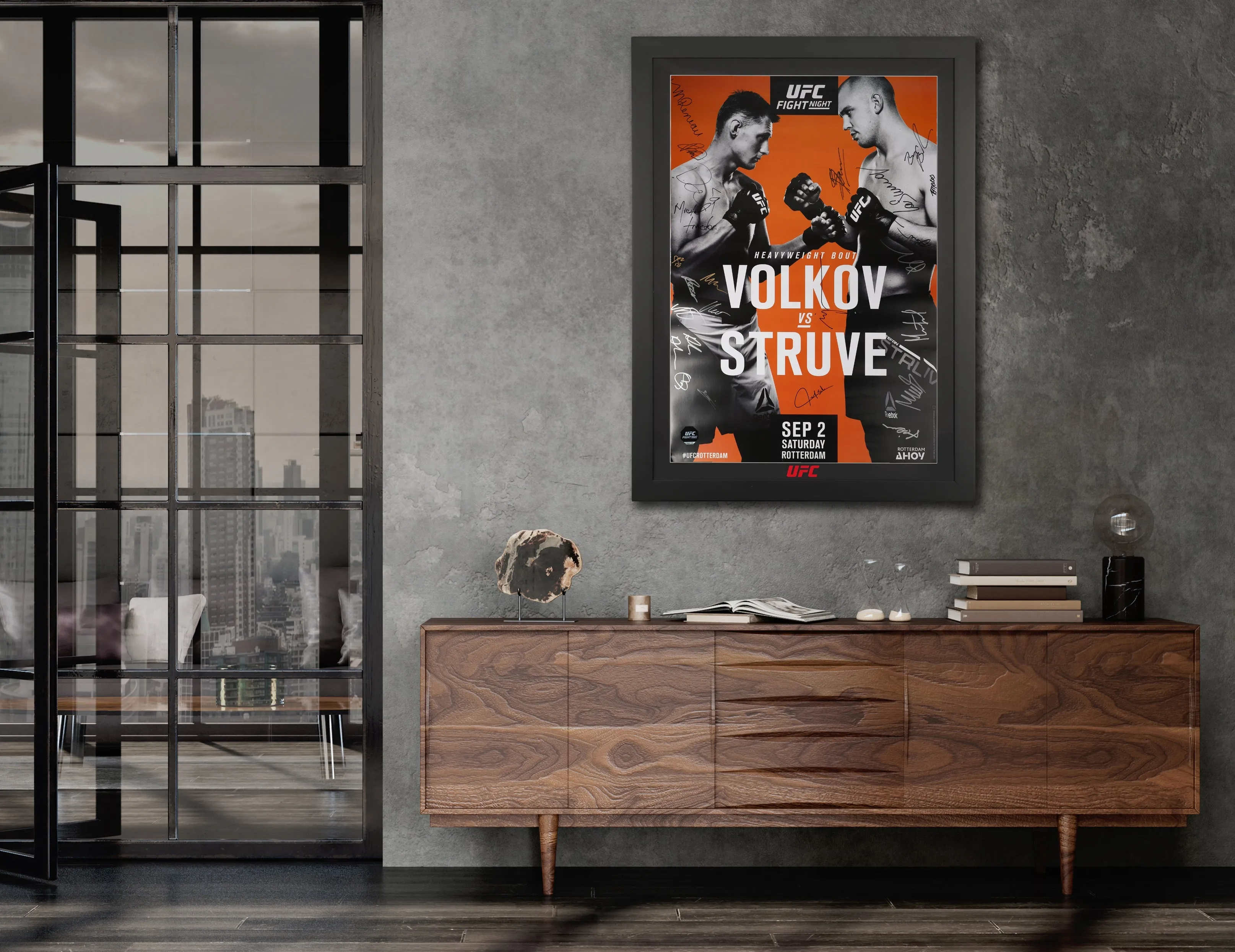 UFC Fight Night: Volkov vs Struve Autographed Event Poster
