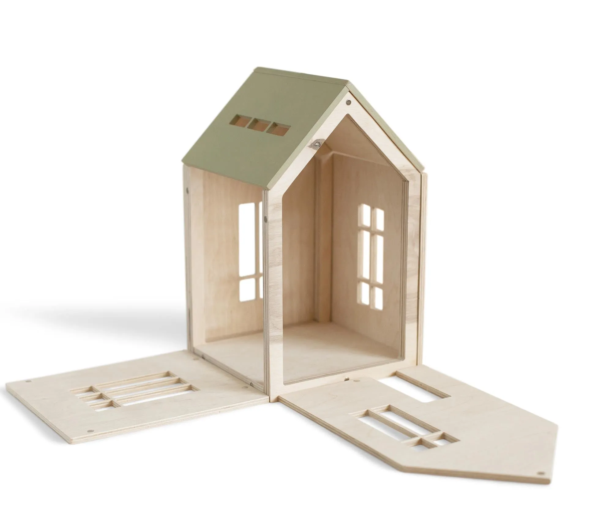 Wooden Dollhouse with Magnets - (L) Khaki by Babai