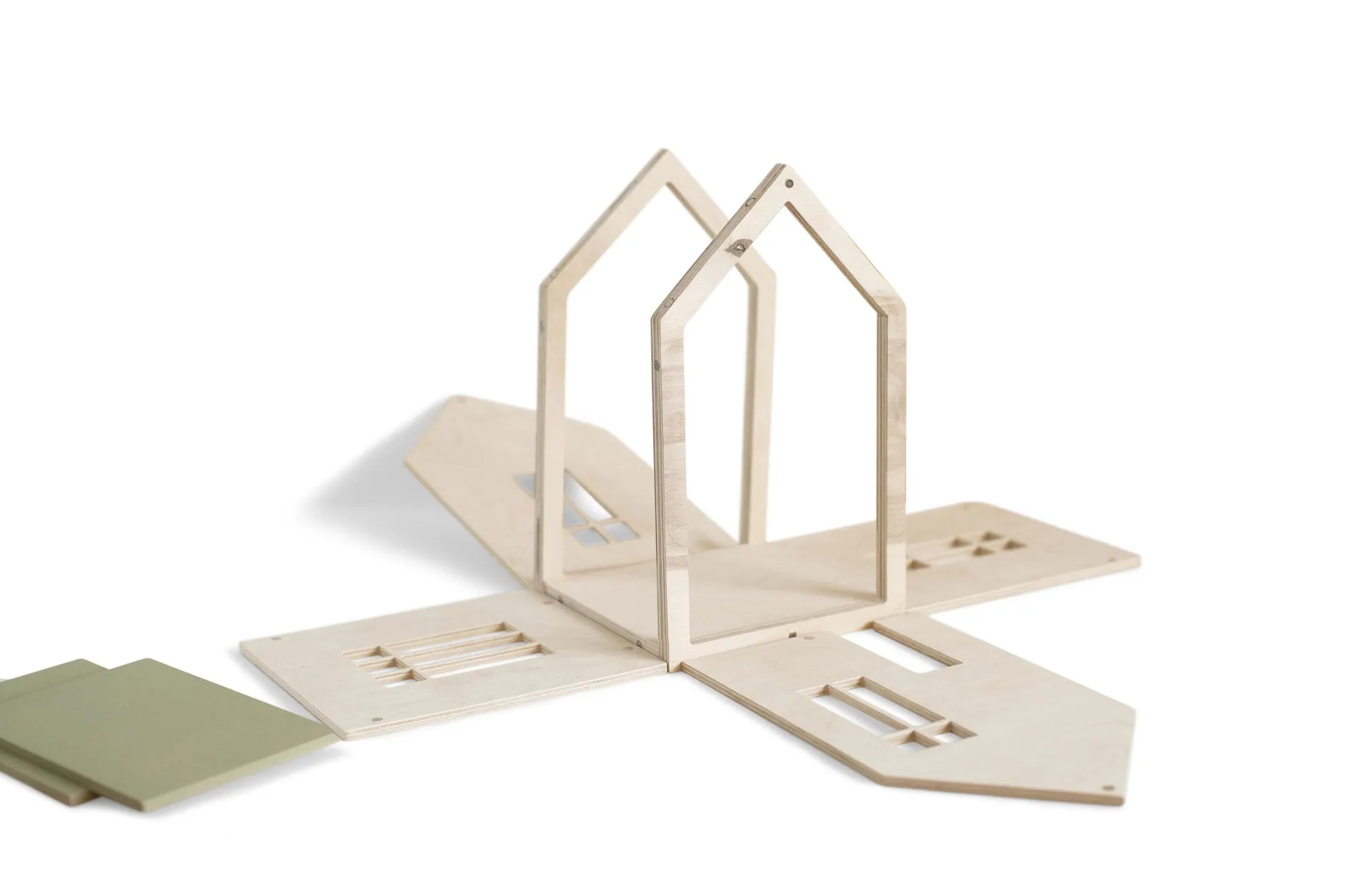 Wooden Dollhouse with Magnets - (L) Khaki by Babai