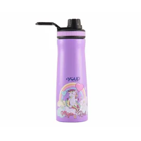 Youp Stainless Steel Purple Color Unicorn Kids Water Bottle Euro - 750 Ml
